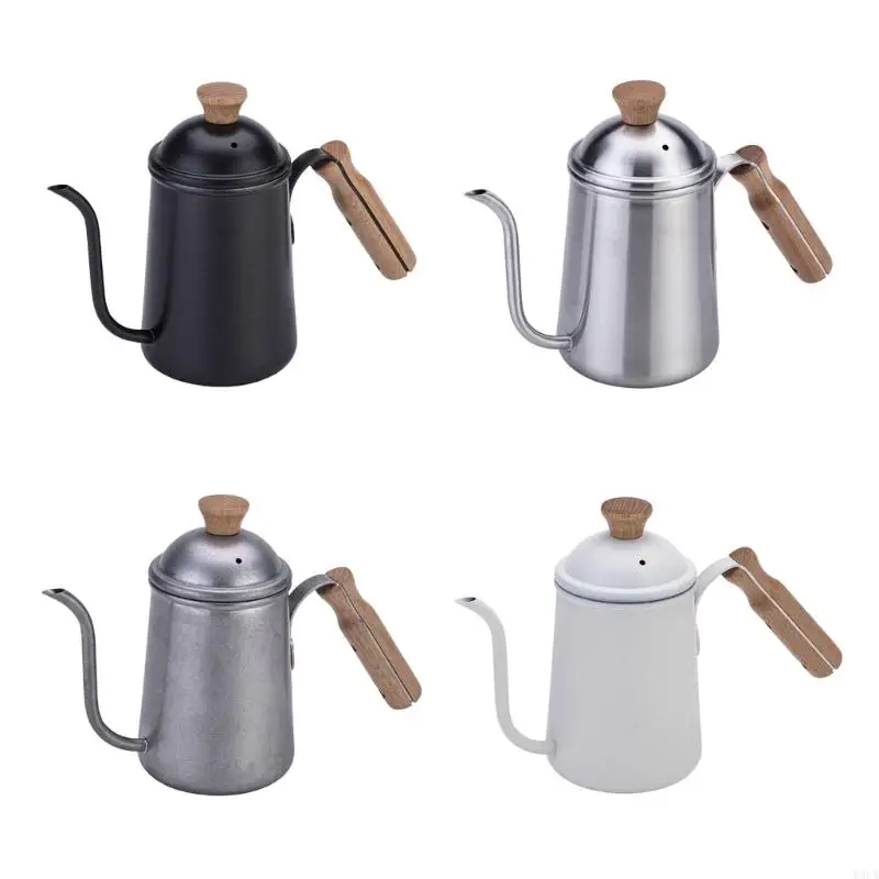 

Y9UA Long Gooseneck Coffee Pot Stainless Steels Hand Dripping Coffee Heat Water Pot
