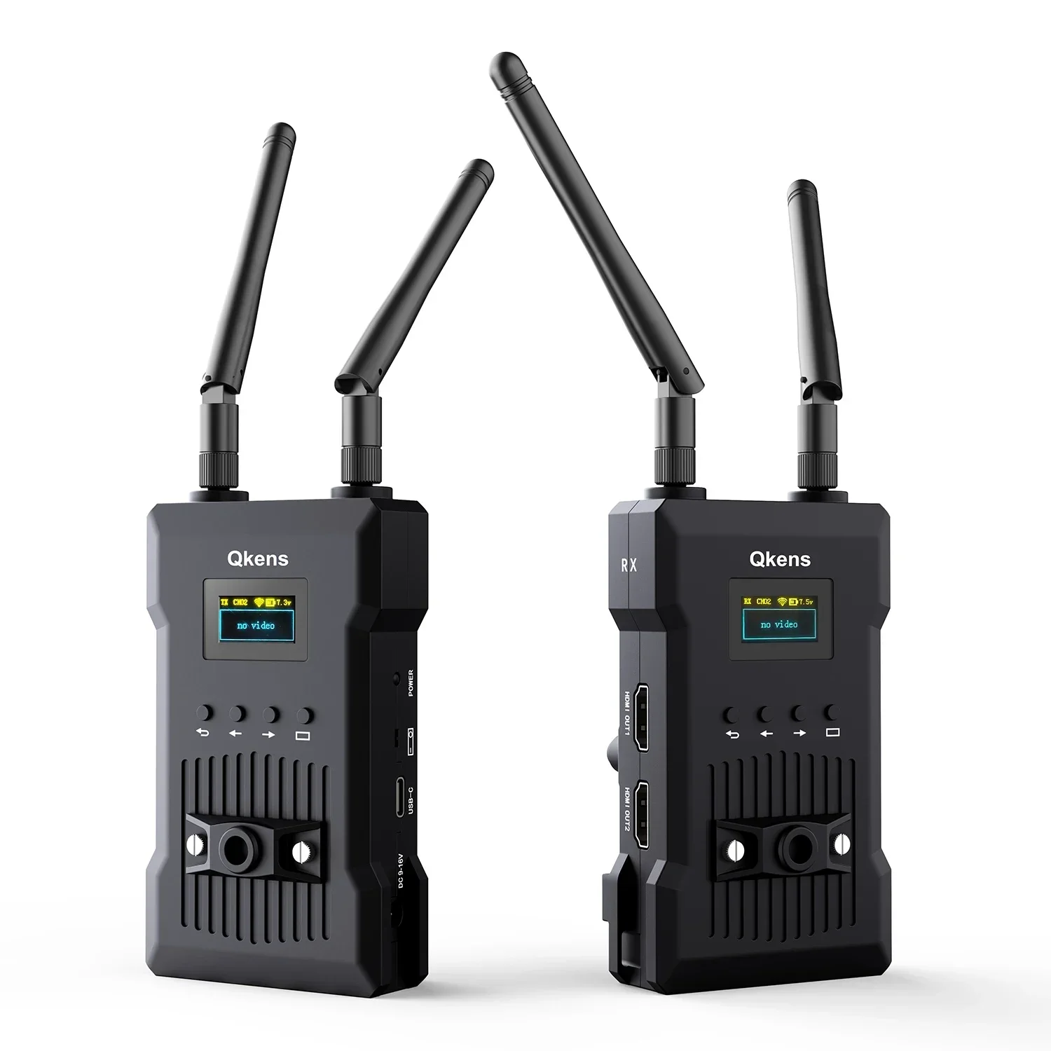 1080p Wireless HDMI Extender Video Transmitter Receiver with HDMI Loop, Dual Display Support Battery , Change Channel Frequency