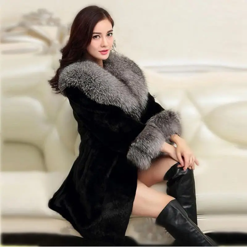 New Autumn and Winter New Mink Fur Temperament Fashion Coat Women's Long Imitation Mink Fur