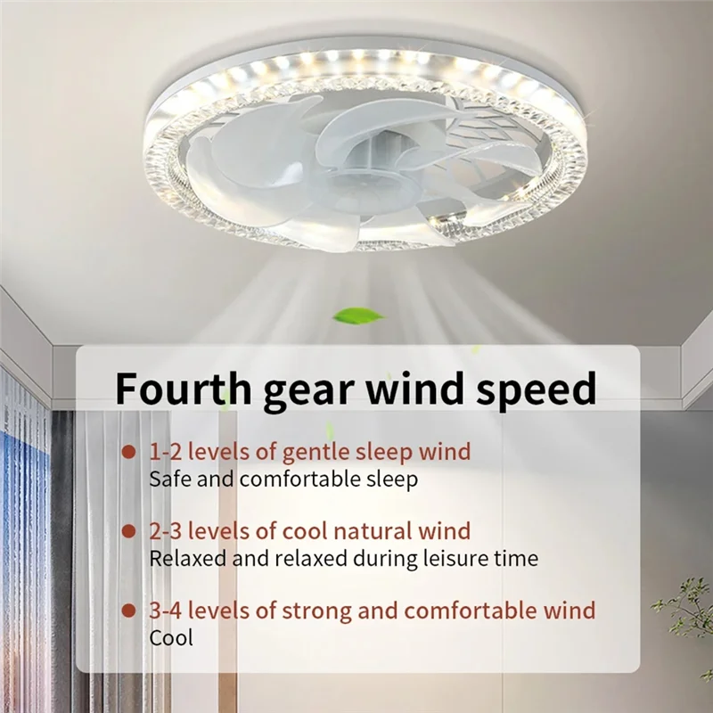 

B62B-Ceiling Fan Light AC85-265V With Remote Control Silent Smart For Living Room Bedroom Modern And Home Intelligent