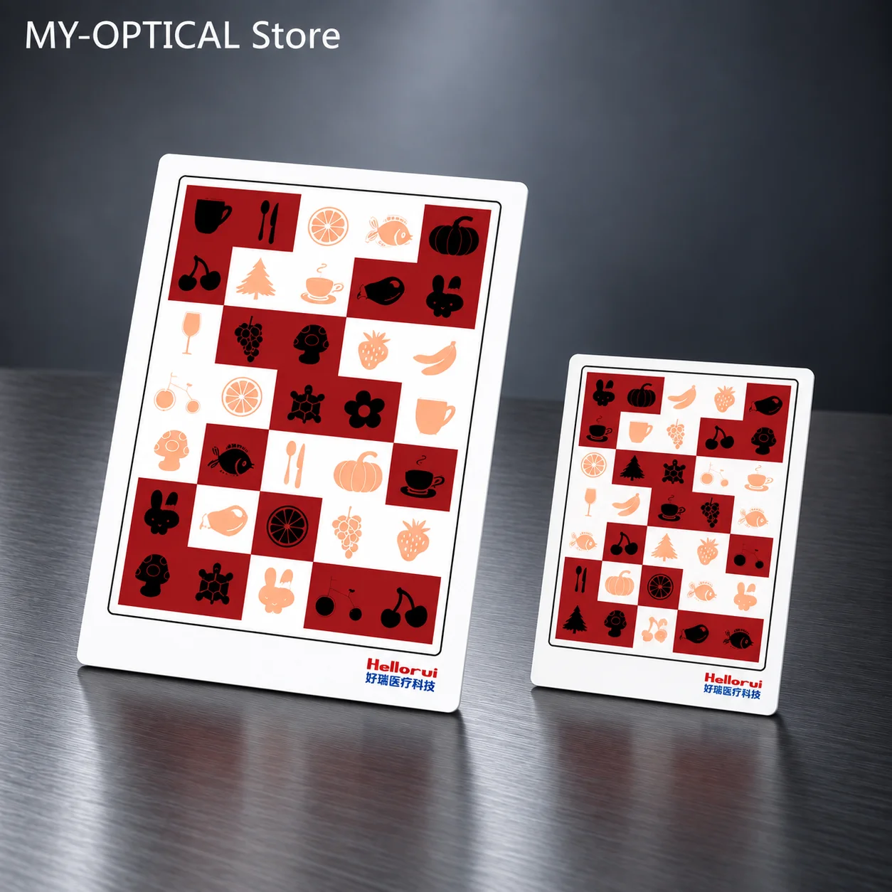 Kids Anti-Suppression Vision Training Charts Fruit Pattern Cards for Disinhibition & Accommodation Therapy