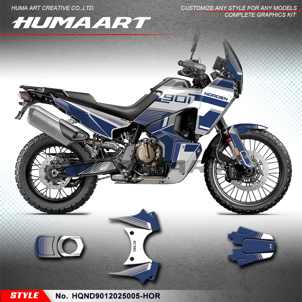 

HUMAART Racing Sticker Motorcycle Decals for HUSQVARNA NORDEN 901 2020 2021 2022 2023 2024 2025, Accessory, HQND9012025005-HOR