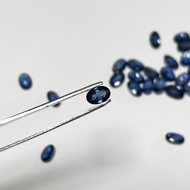 VANTJ Natural Sapphire Loose Gemstone Oval Cut 4*6mm for Silver Gold Mounting DIY Decoration Fine Jewelry - Image 5