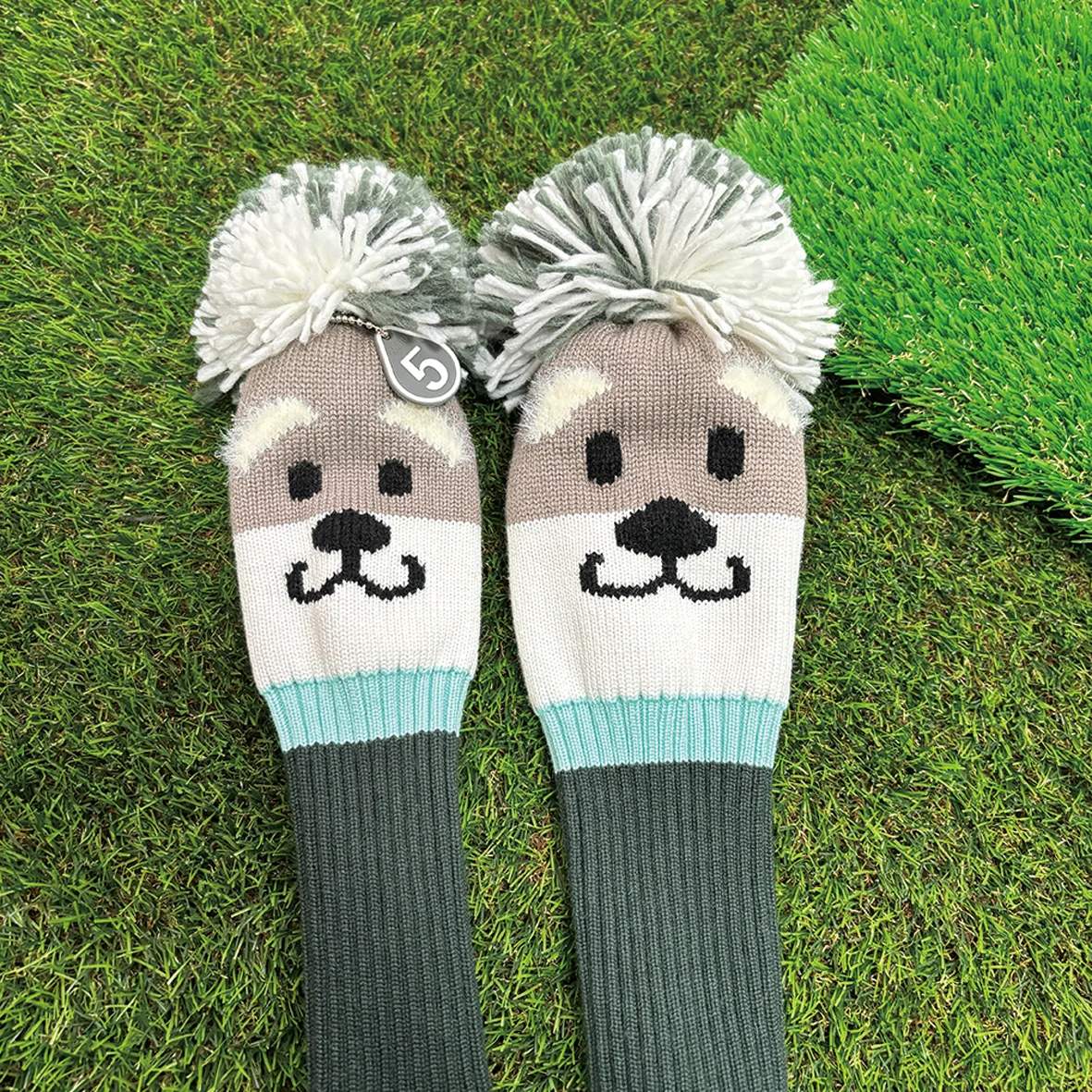Kawaii Schnauzer Golf Head Covers for Driver & Woods-for golf lovers, Cute Schnauzer Designed to Fit All Woods and Driver