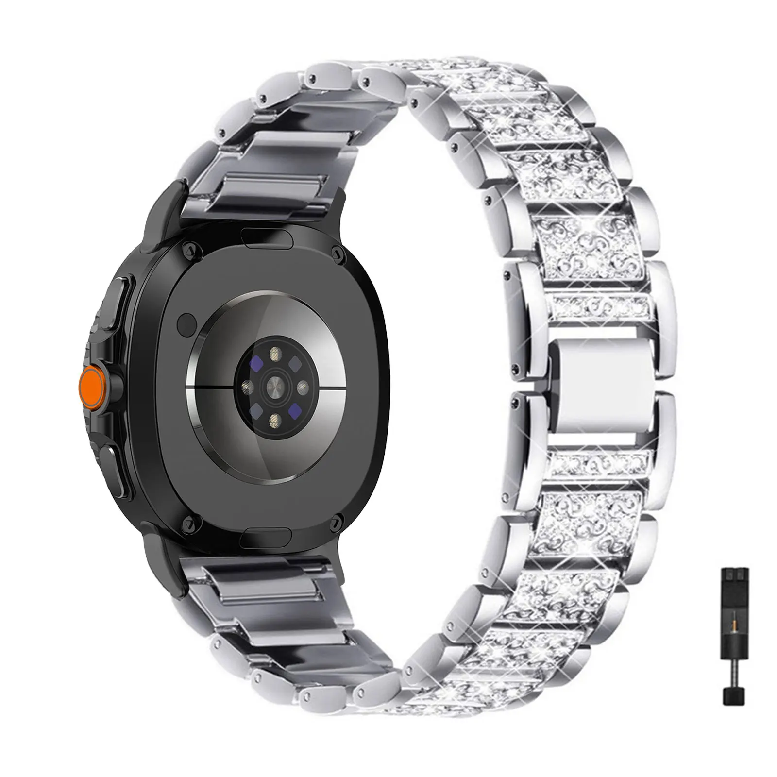 

Diamond Bands for Samsung Galaxy Watch Ultra 2/Watch 8 Classic/Watch 8 (40mm/44mm) Band, Glitter Metal Strap for Women