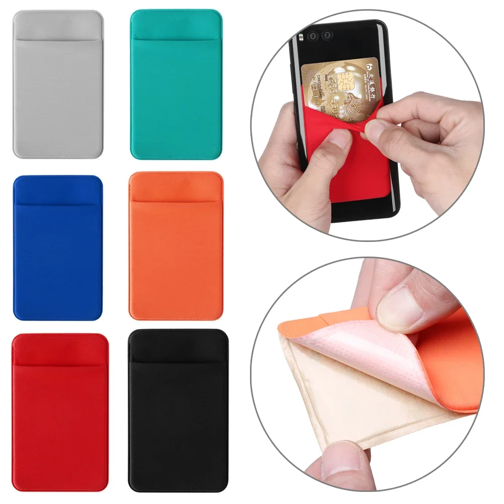 Étui portefeuille élastique universel pour téléphone portable, porte-carte d'identité de crédit, pochette autocollante à la mode