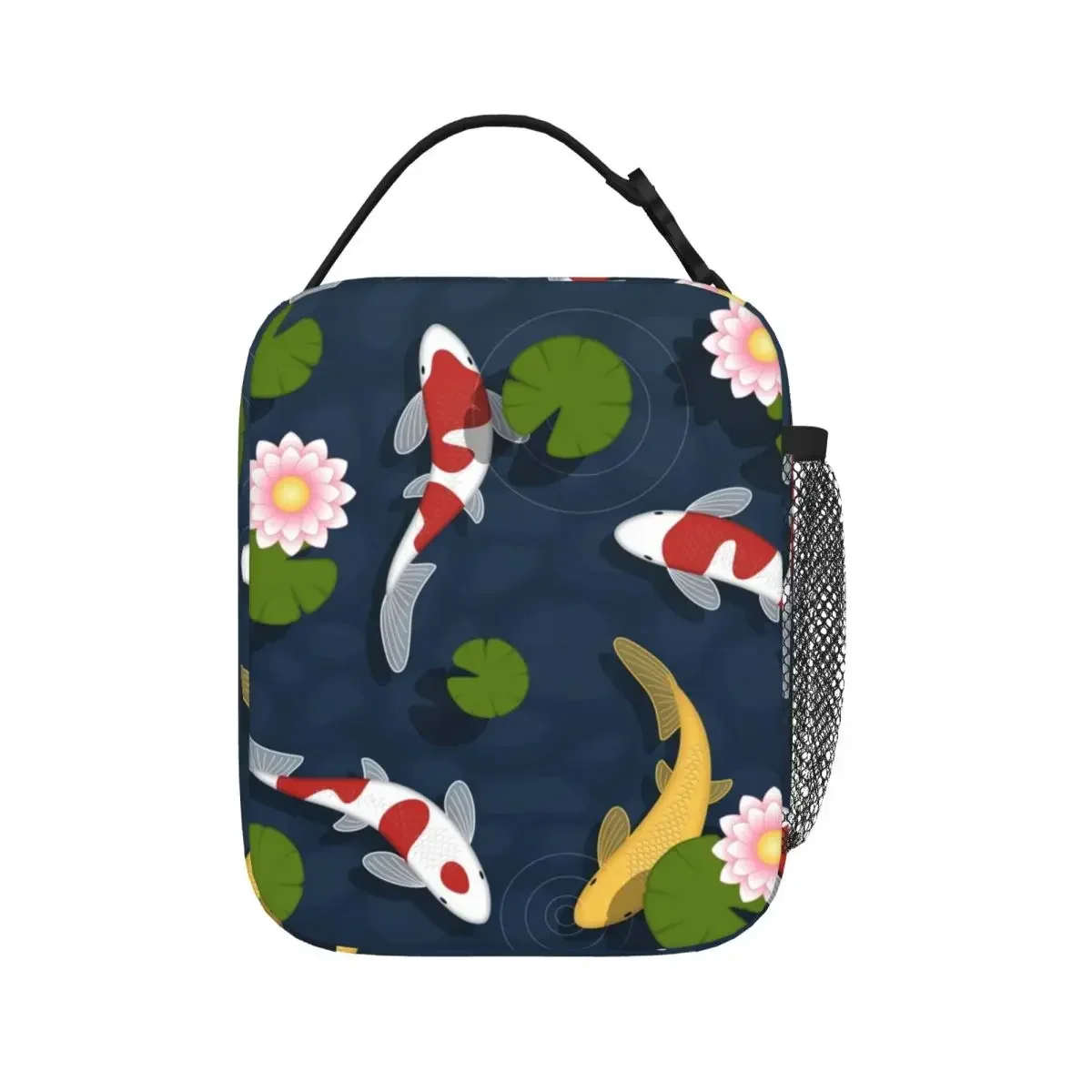 

Japanese Koi Fish Pond Lunch Bags Insulated Lunch Tote Waterproof Bento Box Leakproof Picnic Bags for Woman Work Children School