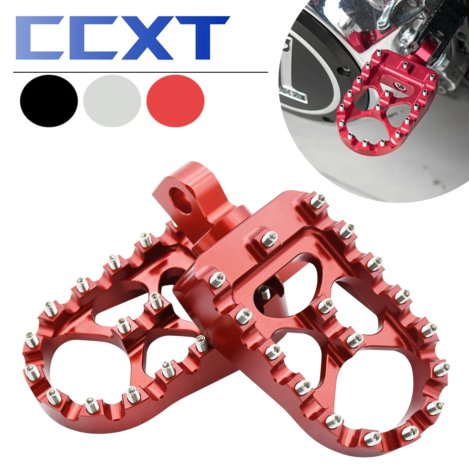 Szerokie podnóżki motocyklowe CNC 360° ° Obrót regulowany odpowiedni kompatybilny dla Sportster 883 Harley Davidson Dyna Fatboy Iron 883