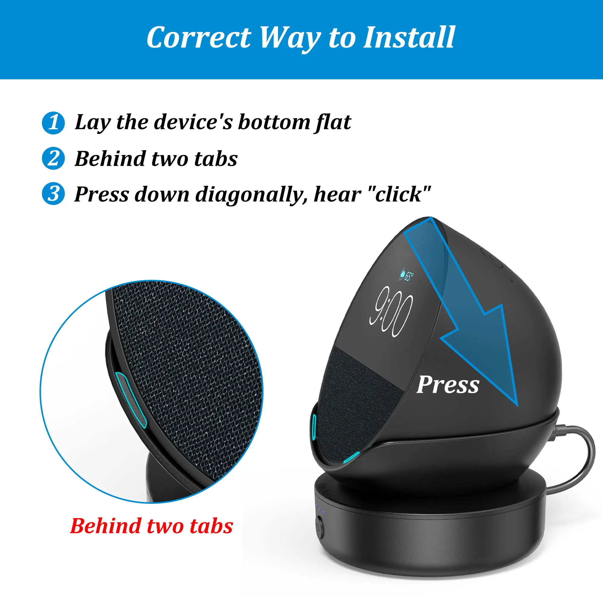 PlusAcc-قاعدة بطارية محمولة لبقعة الصدى ، محطة إرساء للسماعات الذكية ، حامل شاحن ، 14.mah