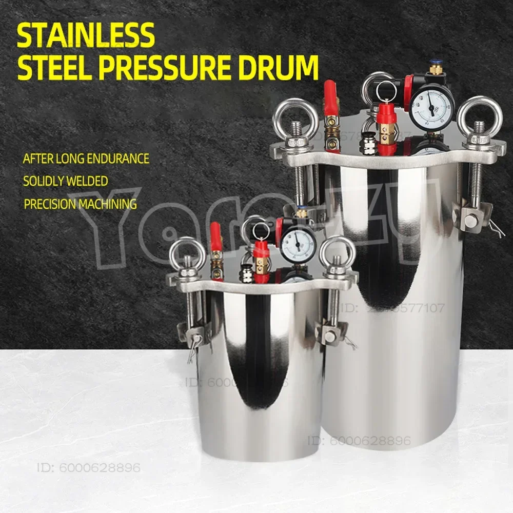2026 2/3/5L Stainless Steel Pressure Tank Pneumatic Storage Tank Carbon Steel Drum Dispensing Valve Tank for yellow glue, paint