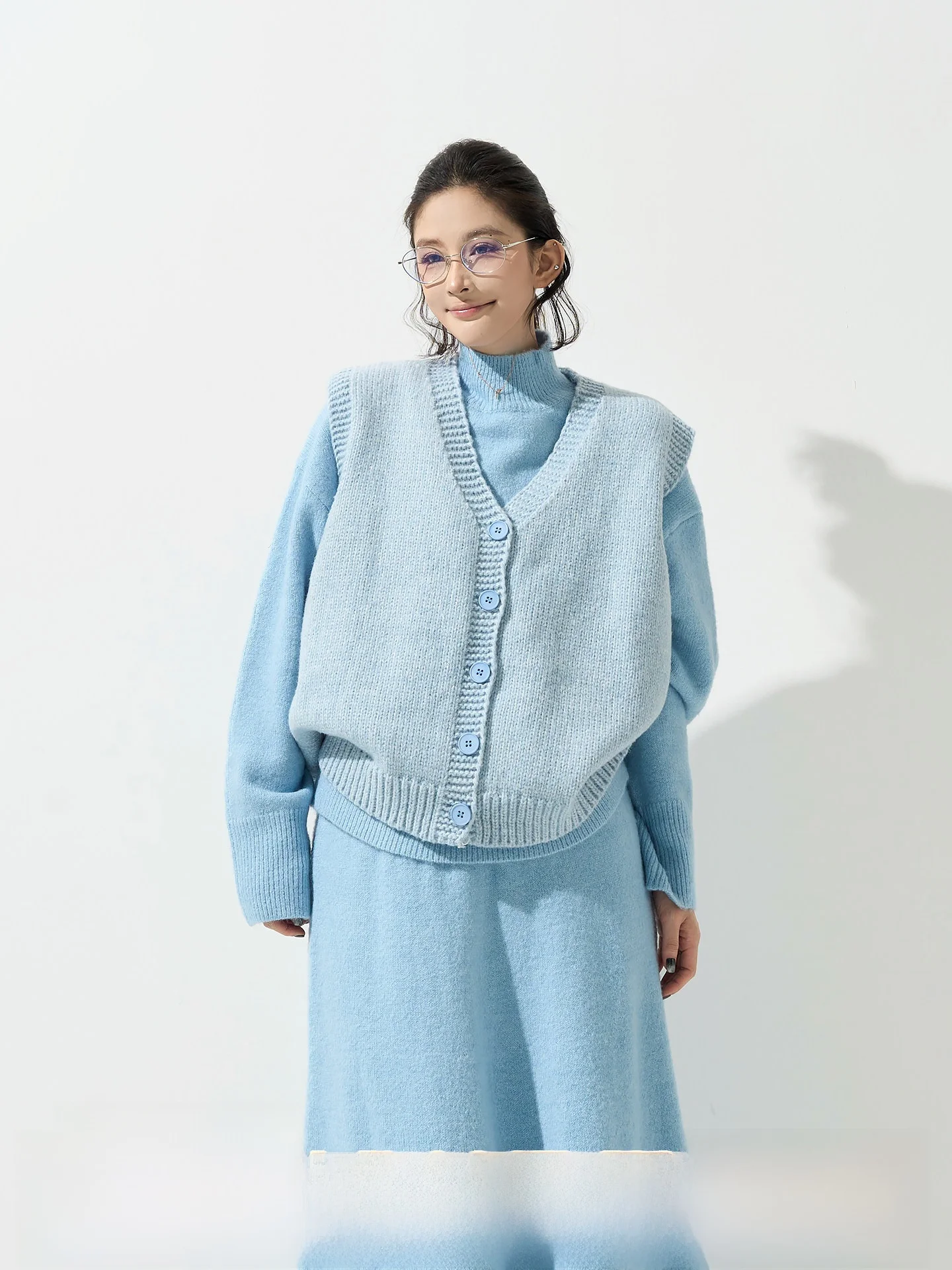 

Wutong V-Ne Svel Vest Sweater Outerwear Women's Autumn Winter Casual Loose Knitted Open Cardigan Top