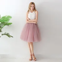 5 Layers 65cm Black Pleated Skirt Sexy Midi Tulle Skirt High Waist Full Lining Adult Tutu Korean Style Women Jupe Femme Faldas - Image 3