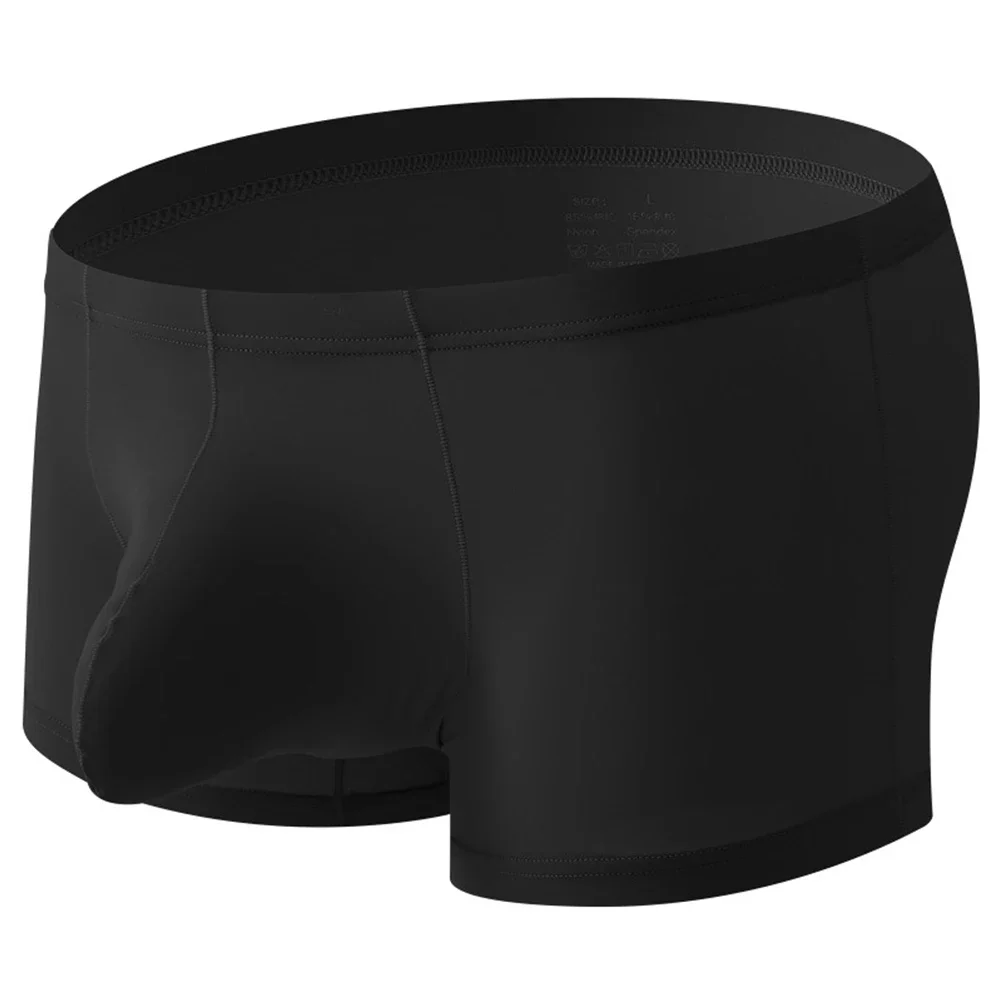 Ice InjBoxers pour hommes, sous-vêtements solides, culottes élastiques, sous-vêtements en poudre bombée, caleçons, lingerie, 1 pièce