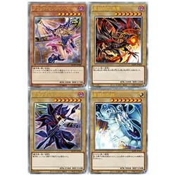 4pcs/set YuGiOh Black Magician Girl Blue-Eyes White Dragon Self Made Refraction Flash Card Anime Classics Game Collection Cards