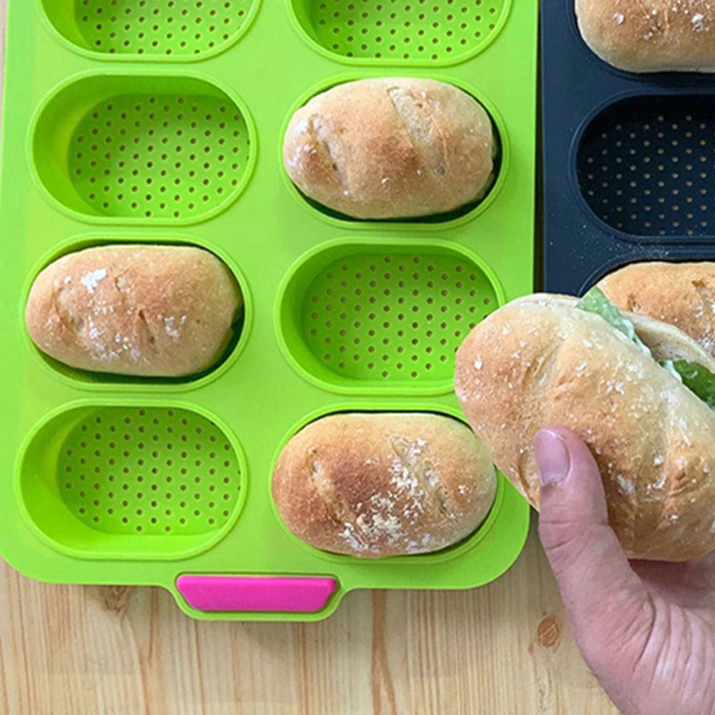 

8 Slots Silicone Baking Mold Non Stick Bread Decorating Tools Mould Green Fondant for
