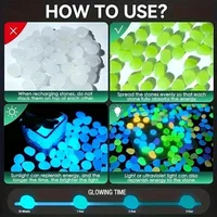 100-1000 Pcs Luminous Rock, Stone Luminous Dark Garden Pebbles, Sidewalk Fish Tank Decoration, Aquariums, Fish Tanks Loom 5