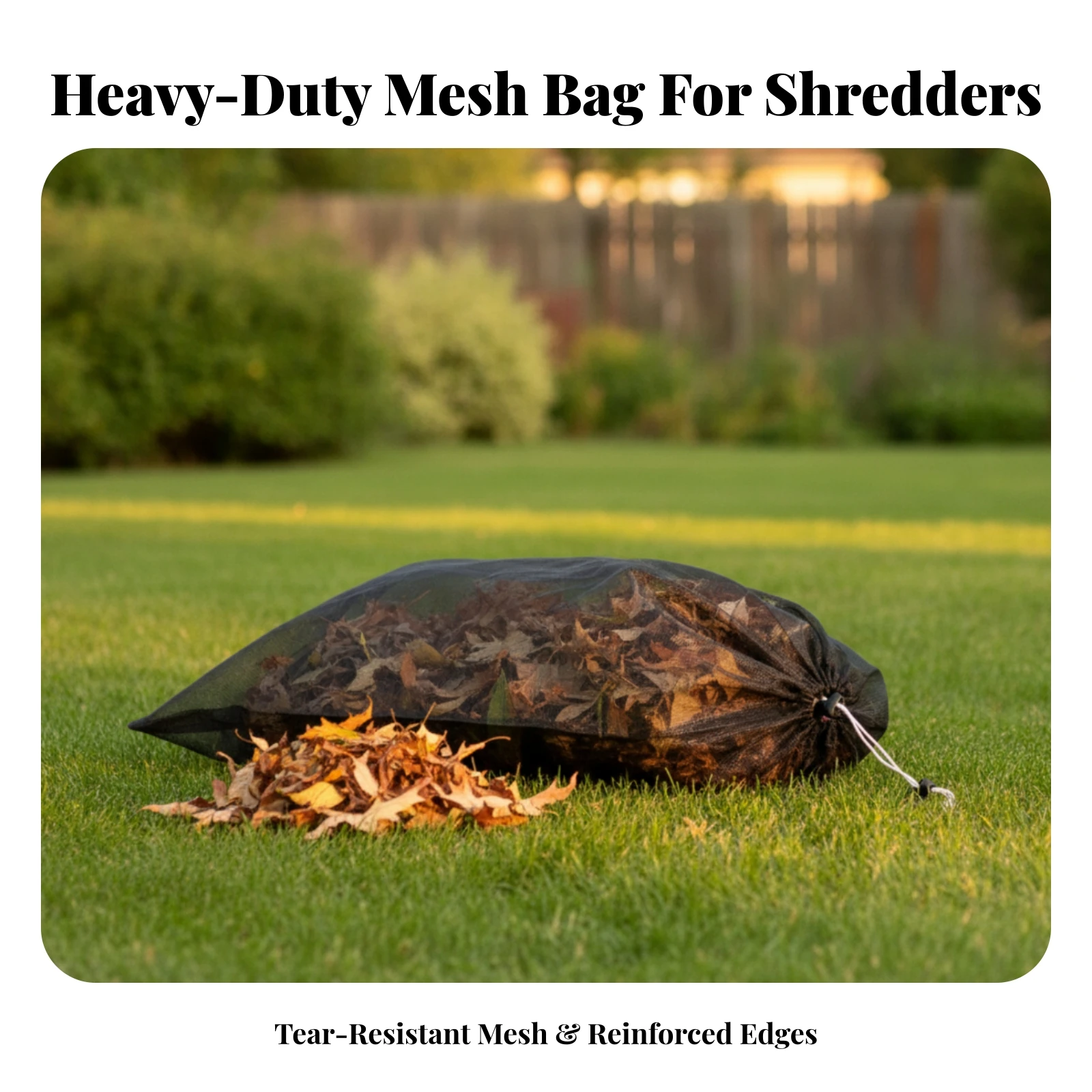 Mesh Collection Bag with Drawstring Closure Breathable Chipper Discharge Bag with Drawstring Adjustable Replacement