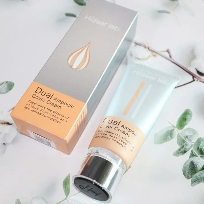 Hidear laboratório dupla ampola bb creme de longa duração fundação capa creme hidratação à prova dwaterproof água multi-corretivo coreia maquiagem cosméticos