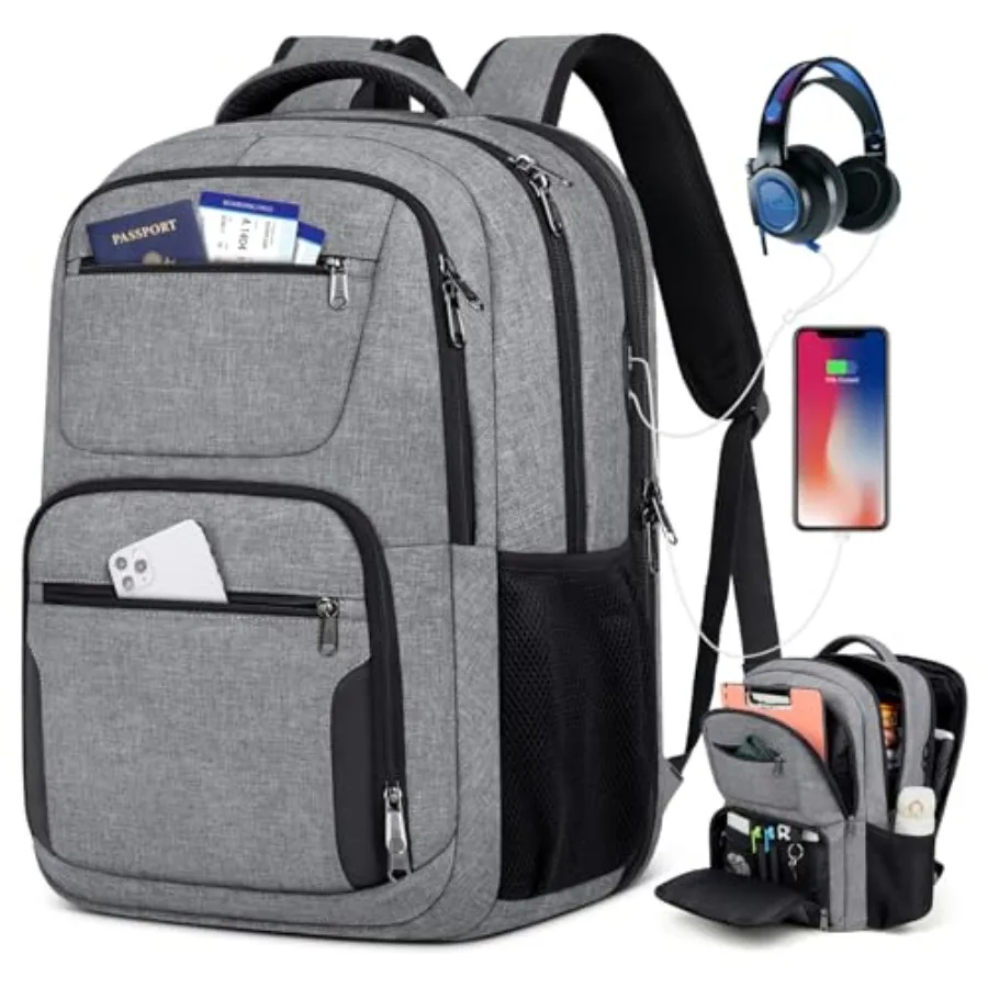 

Travel Laptop Backpack 17 Inch Extra Large Laptop Backpack with USB Charging Hole 45L Anti Theft Travel Backpack Water Resistan