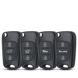 KEYYOU Flip Remote Auto Car Key Shell For Kia Rio 3 Picanto Ceed Cerato Sportage K2 K3 For Hyundai I20 I30 IX35 I35 Blank Case