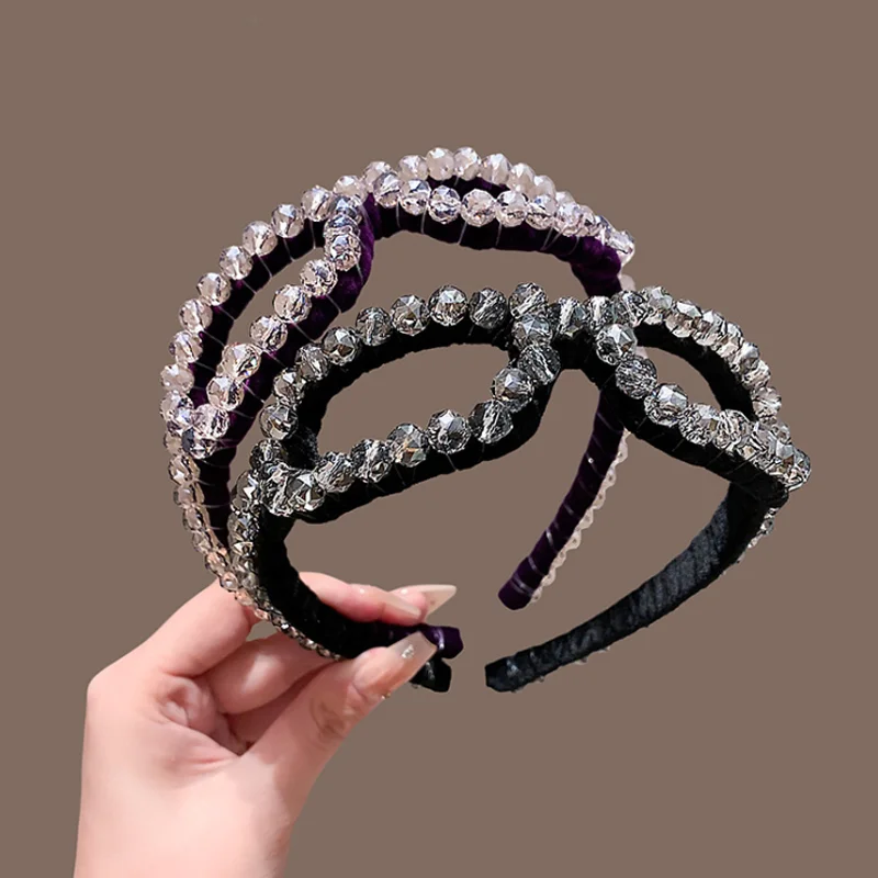 

Personality Crystal Glasses Style Hair Hoop Headband Holiday Travel Hairband Headpiece Women Hair Clip Accessories Decoration