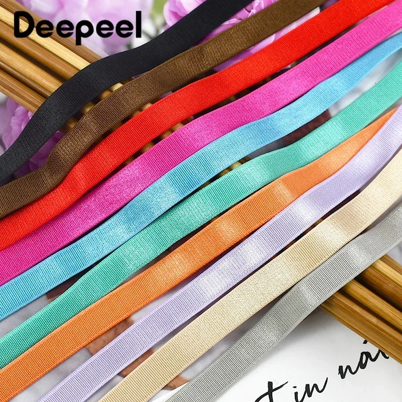 5/10/20M Deepeel 10mm Soft Nylon Elastic Band Underwear Bra Strap Belt Strench Pants Belts Hair Rubber Bands Sewing Accessories