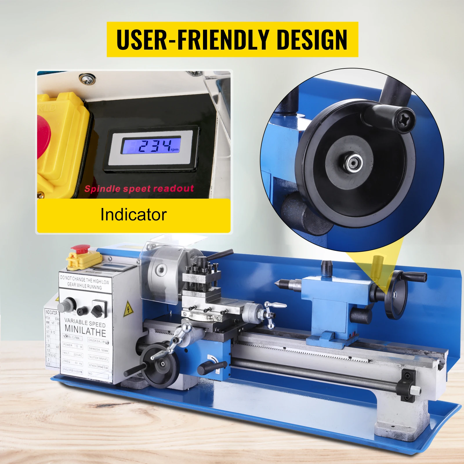 CJ18A 7x14 Mini Lathe Blue Accessory Package Tooling Bench Top Cutter