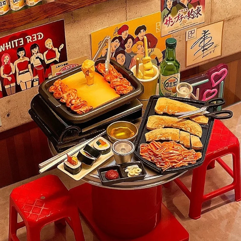 Re-Ment Original Korean Food Night Stalls Action Figure Miniature Diorama Snack Vendor In Stock Collectible Display Model Gift