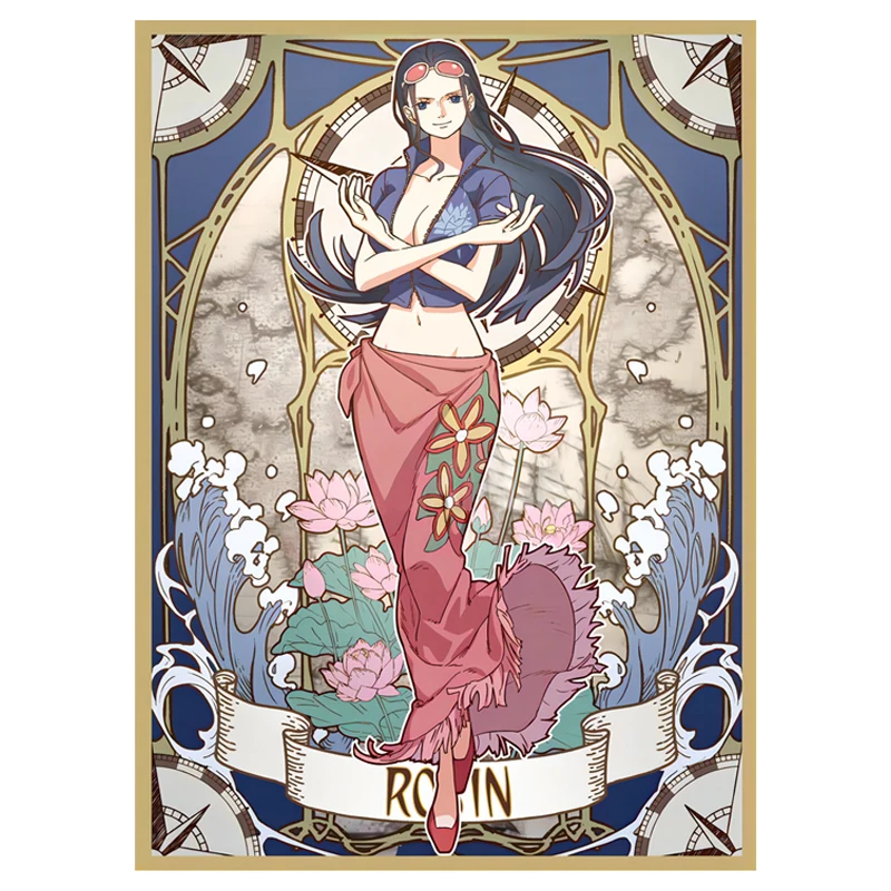 ซองใส่การ์ดหนึ่งชิ้นลายอะนิเมะ Nami Uta Robin yamato 60ชิ้นเคสป้องกันด้วยเลเซอร์ส่องแสง