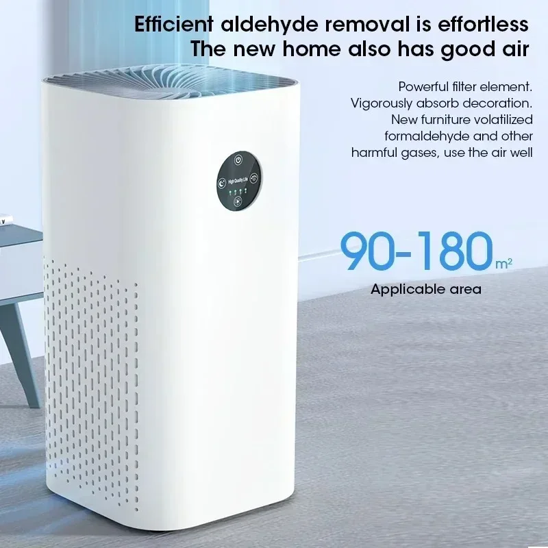 

HEPA Air Purifier 180m² Formaldehyde Removal Negative Ion Odor Eliminator Pet Hair Dust Removal for Home Office Bedroom