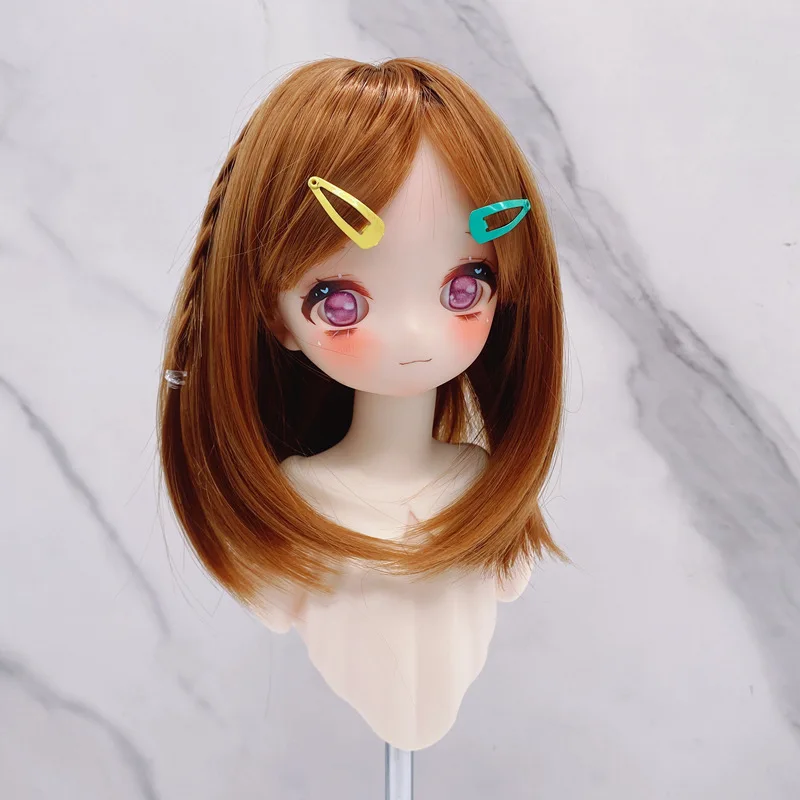 New Anime Doll's Wig for 1/3 & 1/4 & 1/6 Bjd Dress Up Accessories Light Brown Hair