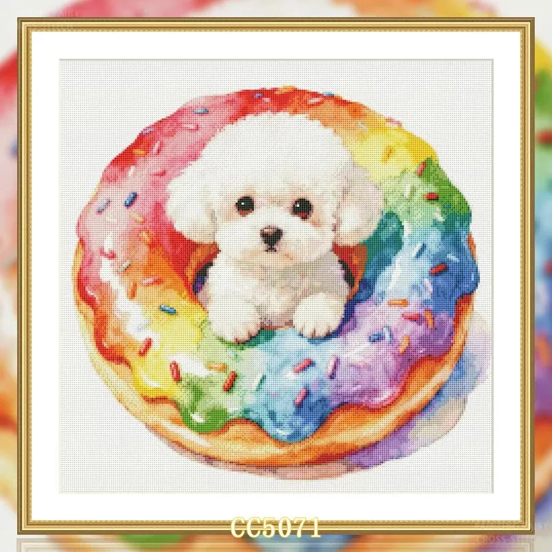 

Набор для вышивания крестиком CC5071 CC5072 «Щенок и котенок» на холсте 14CT 16CT 18CT, DIY-набор для рукоделия