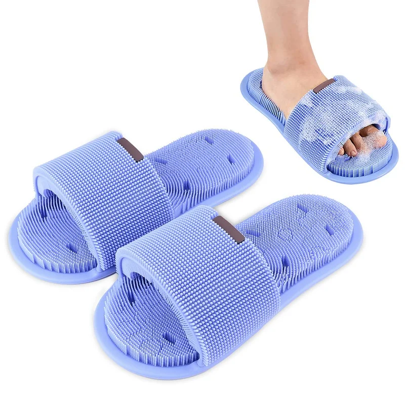 Spas Massage Exfoliating Cleaner Washer Bathroom Foot Scrubber Cleaning Slipper Silicone Shower Foot Scrubber