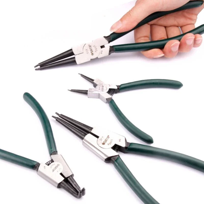 7 Inch Portable Internal External Curved Straight Tip Circlip Snap Ring Plier Professional Tools