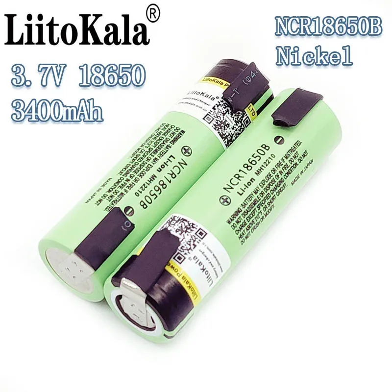 Liitokala new Original NCR18650B 3.7V 3400mAh 18650 Rechargeable Lithium Battery DIY Nickel Piece