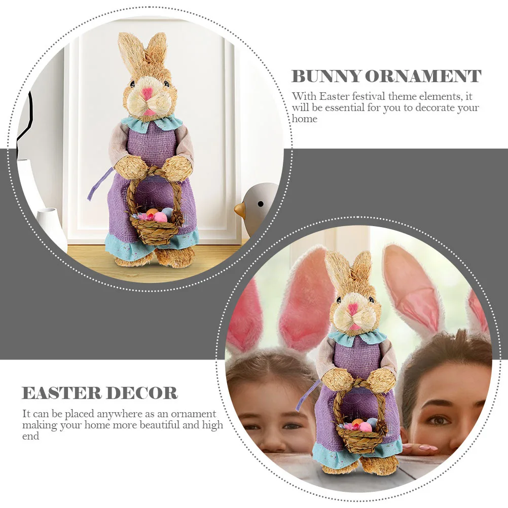 

Adorable Easter Bunny Ornament Decorative Rabbit Statue Exquisite Craftsmanship Home Office Hotel Decor Bunny Ornament