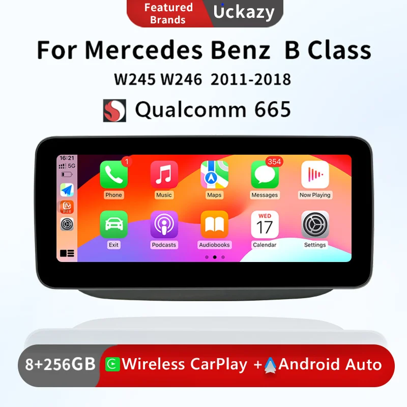 8 Core Android 13 Qualcomm 665 For Mercedes-benz W246 2011-2018 BT 4G WIFI  Navigation multimediale screen Wireless Carplay