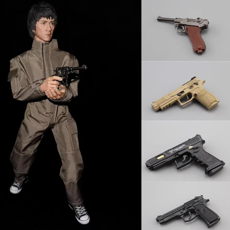 1:6 Scale Pistol Gun Model Diecast PVC/Metal Luger P08/P320-M17/TtiG34/Beretta For 12 Inch Action Figure Body Accessory Toys Fan