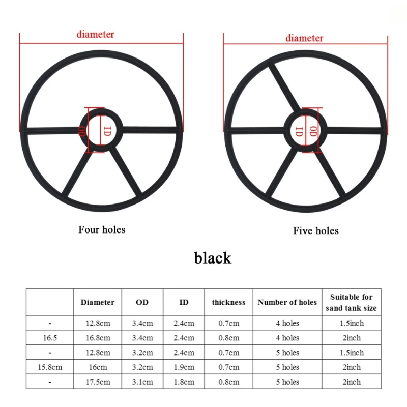 1PCS 1.5inch 2 Inch Gasket Replacement Parts for Sand Filter Multiport Sand Filter Valve Pool Spa Spider Gasket OD12.8-17.5mm