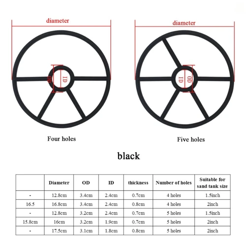 Imagen 2 del producto Piezas de repuesto de junta de 1,5 pulgadas y 2 pulgadas para filtro de arena, válvula de filtro de arena multipuerto, junta de araña para Spa de piscina, OD12.8-17,5mm