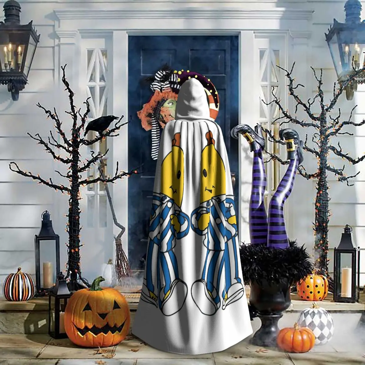 Bananas In Pyjamas Best Friend Long Hooded Cloak Witch Medieval Costume Cosplay Cape HalloweenCoat Adult Unisex view 6