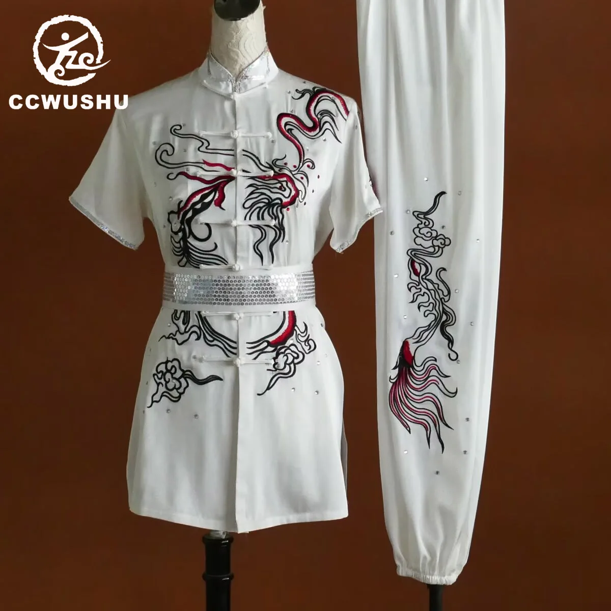 Tailor-Made Wushu Clothes Changquan Uniform Martial Arts Competition Kungfu Embroidered Traditional Martial Clothing CCWUSHU