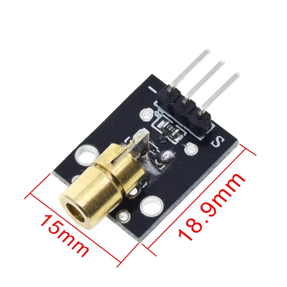 Tzt KY-008 3pin 650nm Rode Laser Zender Dot Diode Koperen Kop Module Voor Arduino Diy Kit