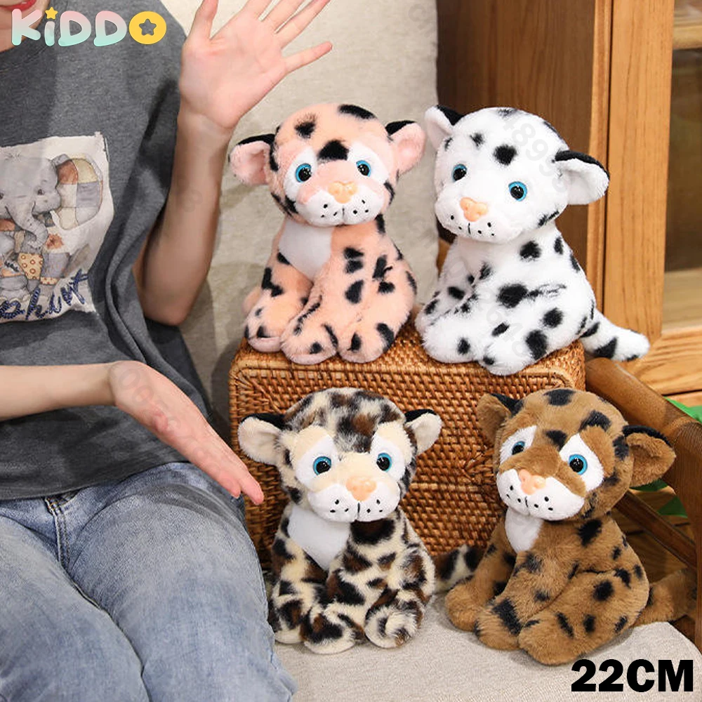 

22cm Cute Plush Leopard Stuffed Animals Toy Soft YellowTabby Cat Plushies Cartoon Sitting Plush Toy Funny Kid Birthday Christmas