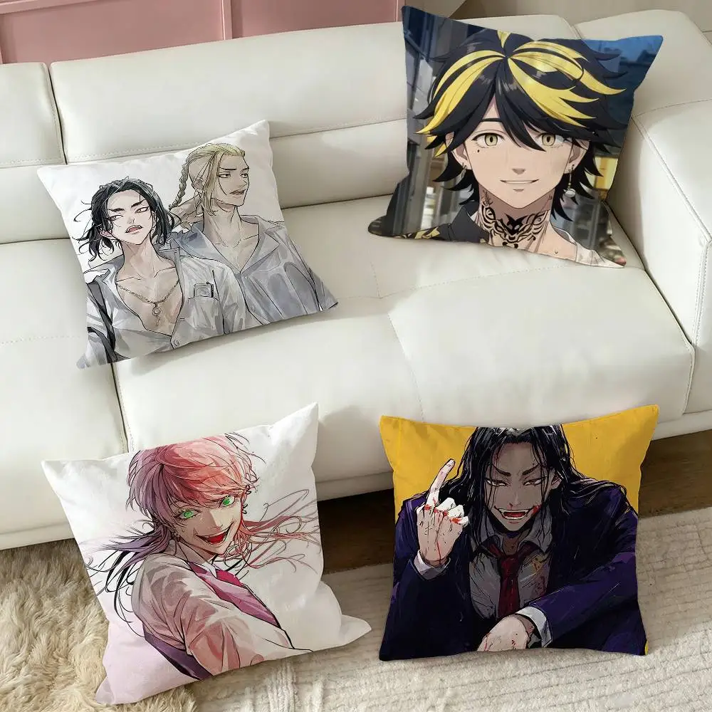 Tokyo Revengers anime  Pillow Case Square Double-Sided Sofa Cushion Cover Bedroom Bedside Pillow