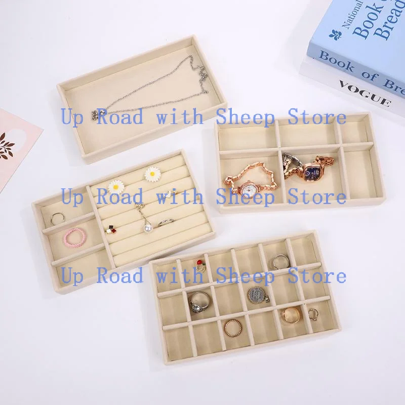 

(CCA62) Бархатный лоток для демонстрации ювелирных изделий с несколькими отделениями для колец, серег, браслетов, ожерелий, ящик для хранения, чехол-органайзер