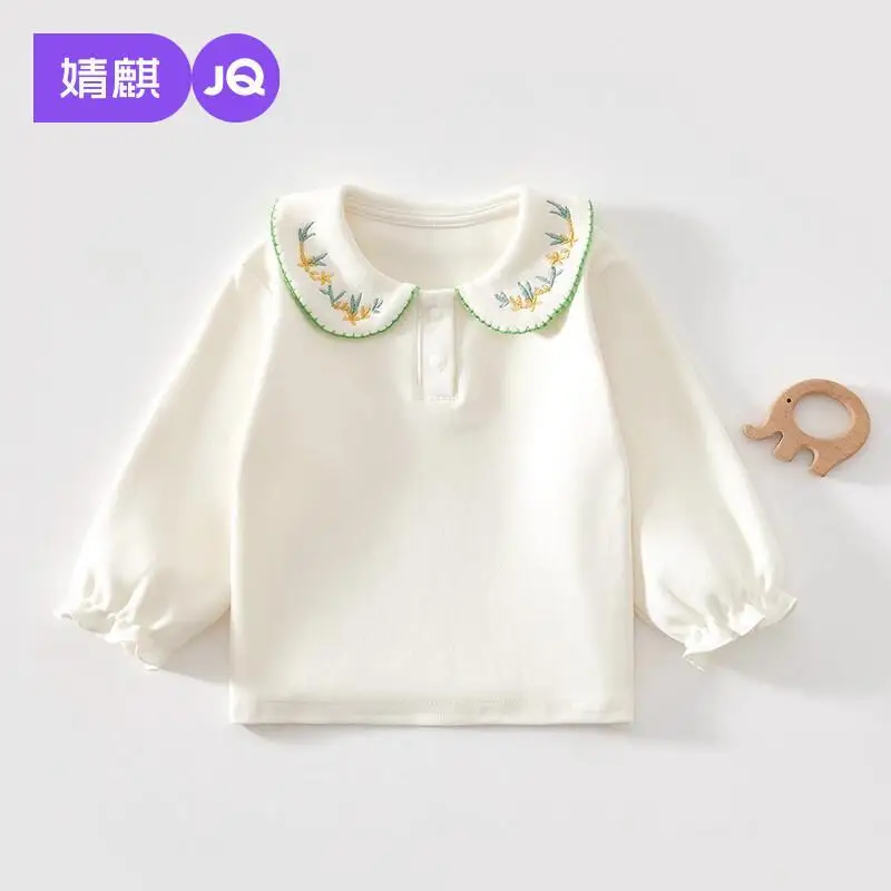 

Baby Girl Cotton Long Sleeve T-Shirt Autumn Fashion Base Layer Top Kids Versatile Solid Color Casual Tee