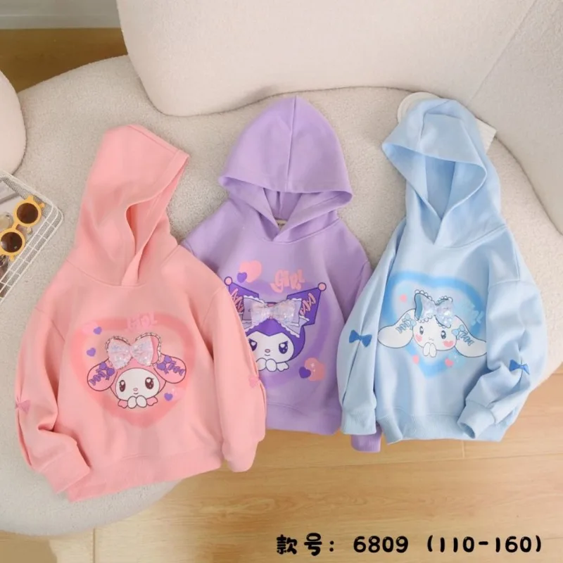 

Girly Heart Kawaii Cinnamoroll Anime MINISO Fashion Fall Hoodie Cute Kuromi My Melody Children Long Sleeve Clothes Gifts Toys