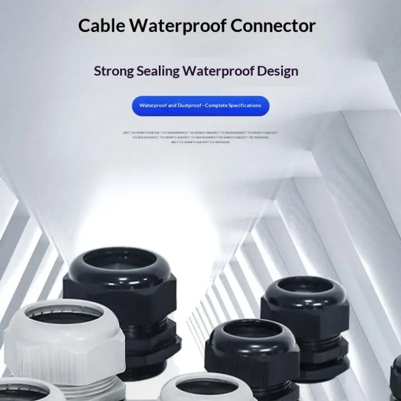 PG7 PG9 10pcs Cable Gland Kit Nylon Plastic Waterproof Wire Connectors for Home Industrial Use