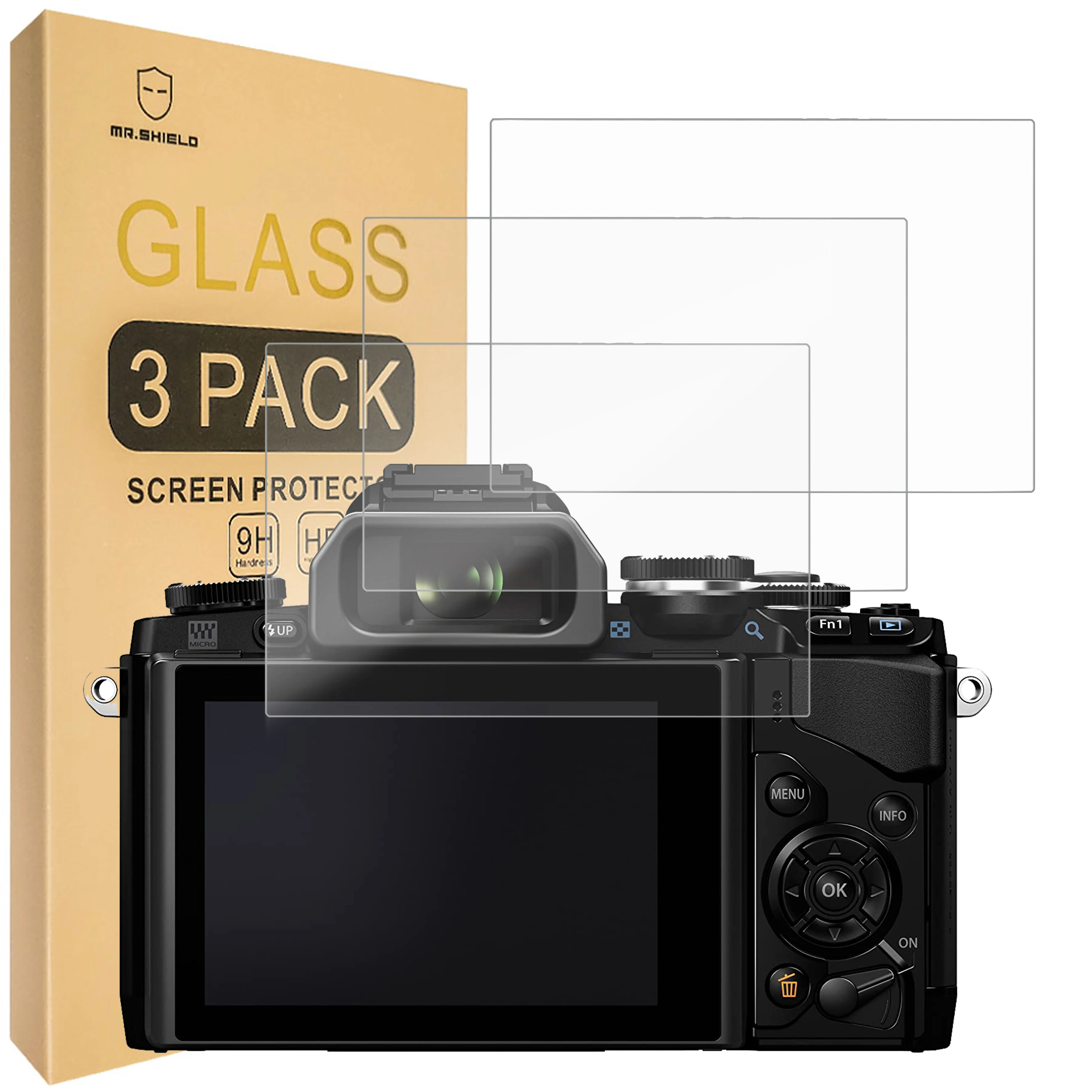 

Mr.Shield [3-Pack] Screen Protector For Olympus OM-D E-M10 Mark IV/III/II Camera [Tempered Glass] [Japan Glass with 9H Hardness]